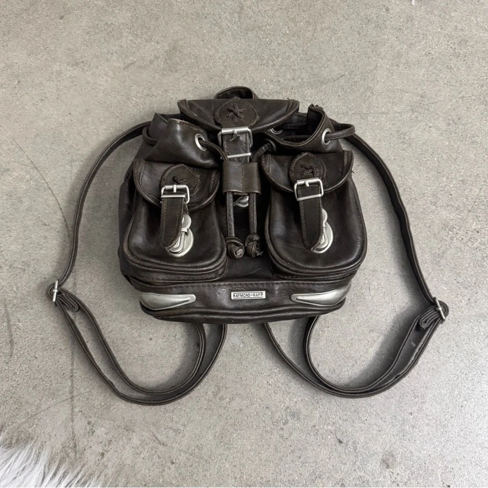 Vintage Leather Backpack - Picture 1 of 9